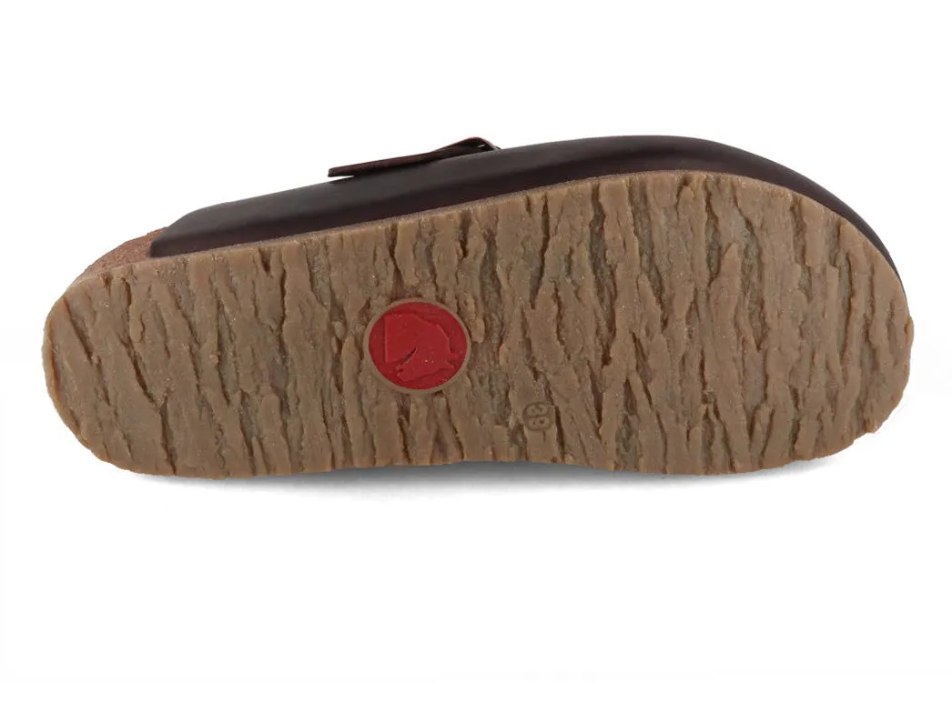 HAFLINGER Men Women leather Clogs 'Porto', dark brown