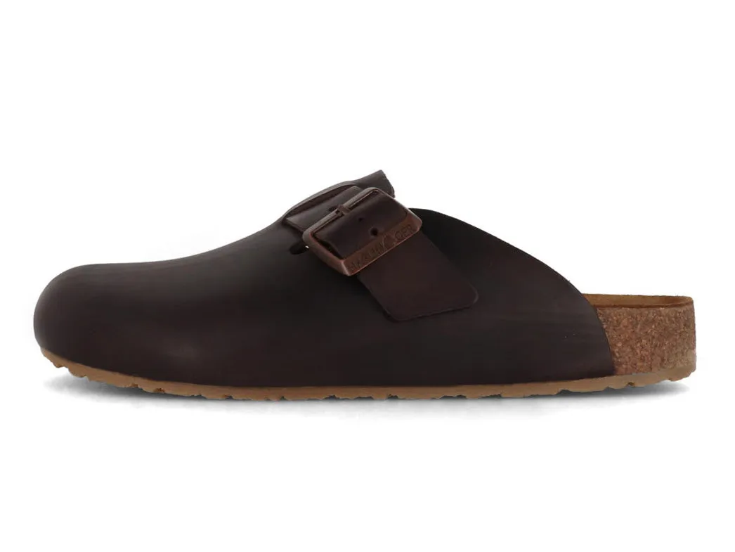 HAFLINGER Men Women leather Clogs 'Porto', dark brown