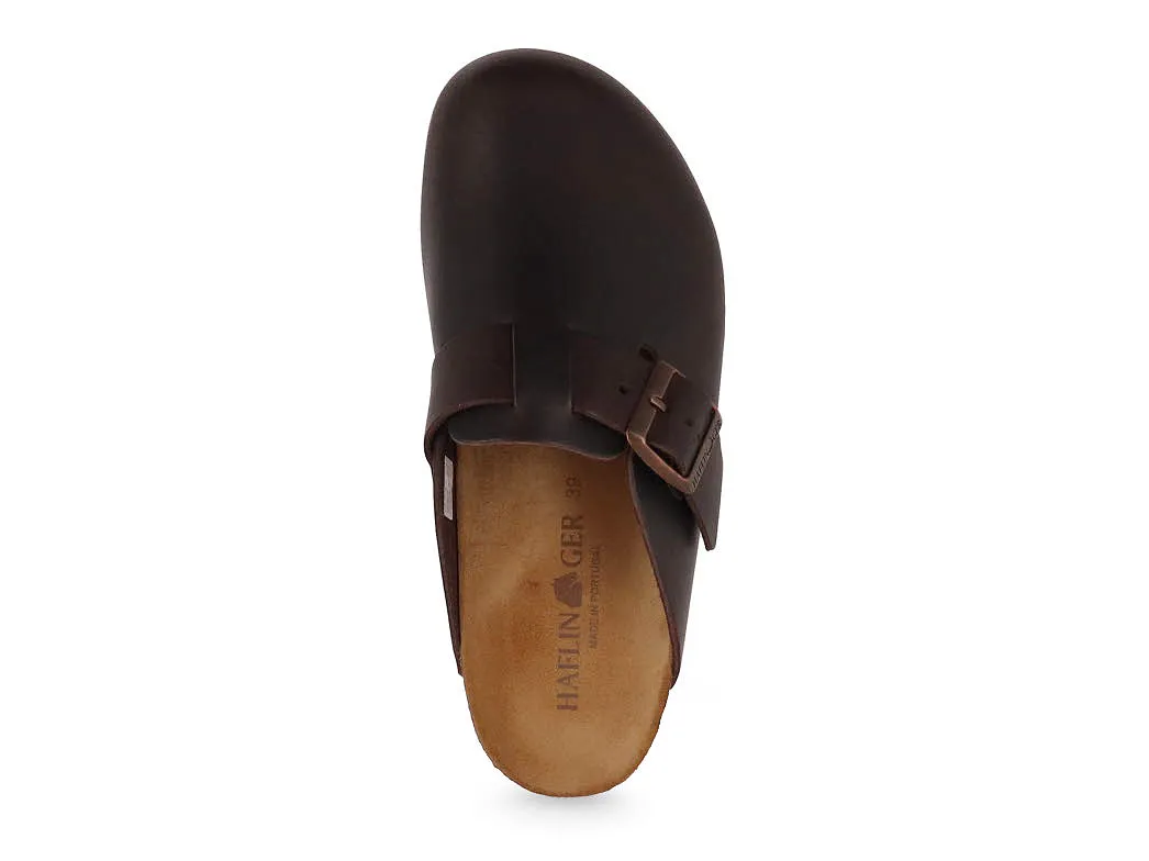 HAFLINGER Men Women leather Clogs 'Porto', dark brown