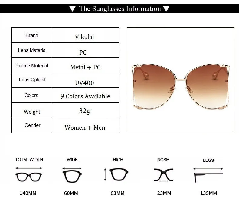 Half Frame Hollow Fashion Gold Transparent Square Sunglasses for Women