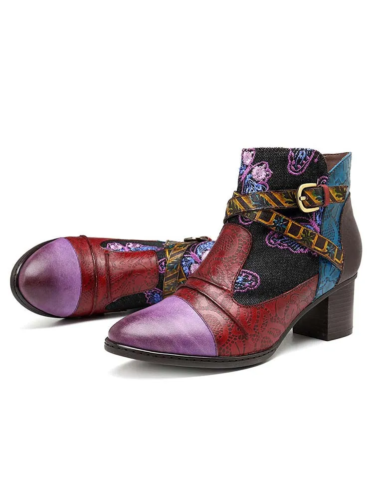 Handmade Retro Leather Ankle Boots