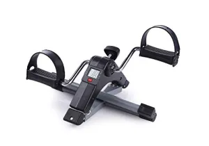 Healthex Pedal Exerciser Cycle Bike for Home Gym LCD Counter Foldable Exercise Bike Indoor Fitness Resistance Home Use Mini Bike (Black/Silver)