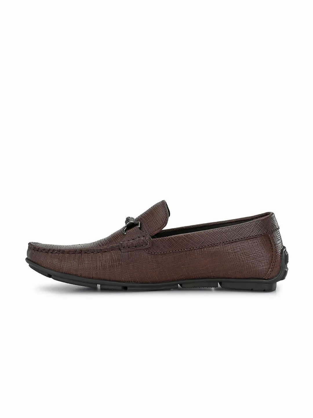 HITZ8304 Men's Brown Leather Casual Slip-On Shoes