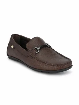 HITZ8304 Men's Brown Leather Casual Slip-On Shoes