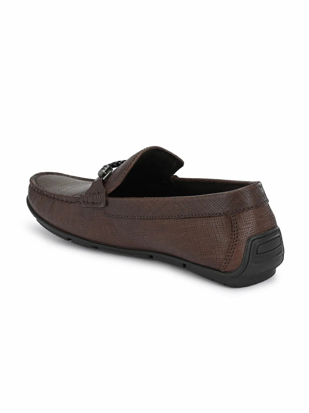 HITZ8304 Men's Brown Leather Casual Slip-On Shoes