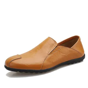 Hnzxzm Genuine Leather Men's Casual Shoes Luxury Brand Mens Loafers Flats Breathable Slip on Black Driving Shoes Plus Size 38-47