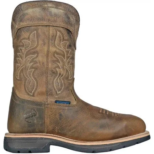 Hoss Men's Brisbee Comp Toe Waterproof Western Work Boot- Brown- 94050