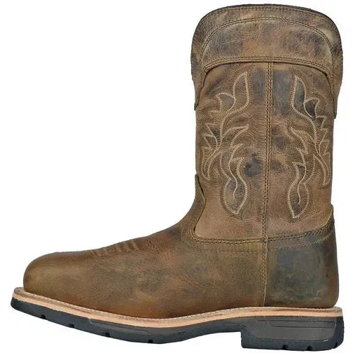 Hoss Men's Brisbee Comp Toe Waterproof Western Work Boot- Brown- 94050