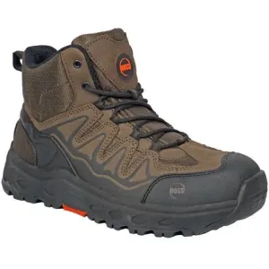 Hoss Men's Eric Hi Oblique Toe Slip Resist Work Shoe - Brown 50239