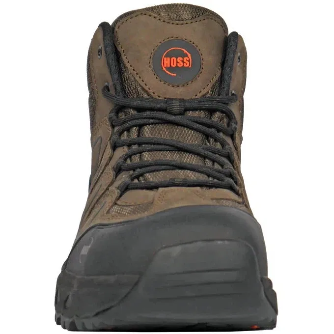 Hoss Men's Eric Hi Oblique Toe Slip Resist Work Shoe - Brown 50239