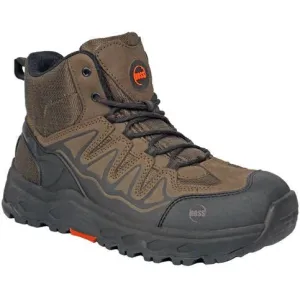Hoss Men's Eric Hi Soft Toe Slip Resistant Work Shoe- Brown- 50250