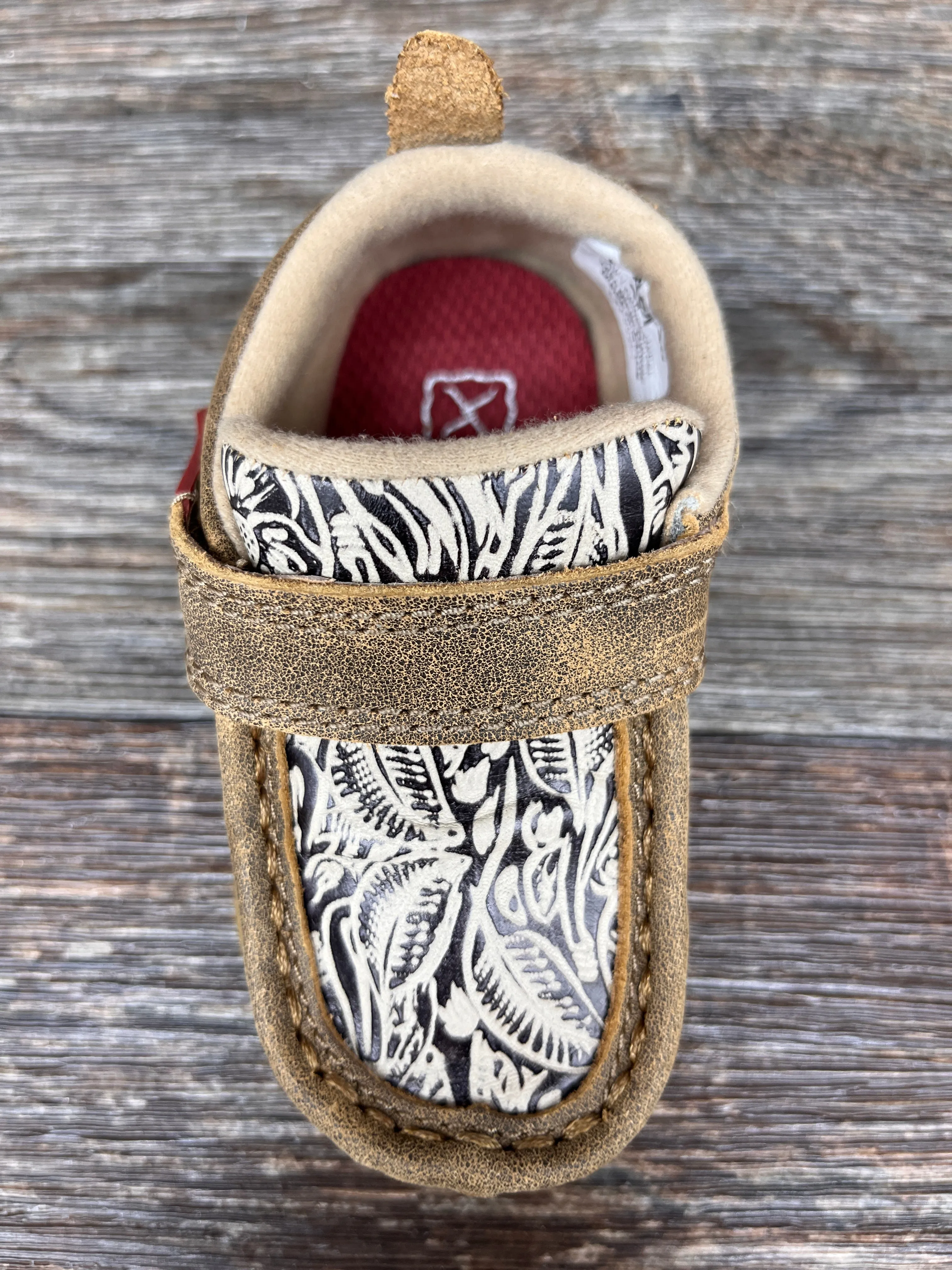 ica0030 Infant & Toddler Tooled Leather Driving Mocs by Twisted X