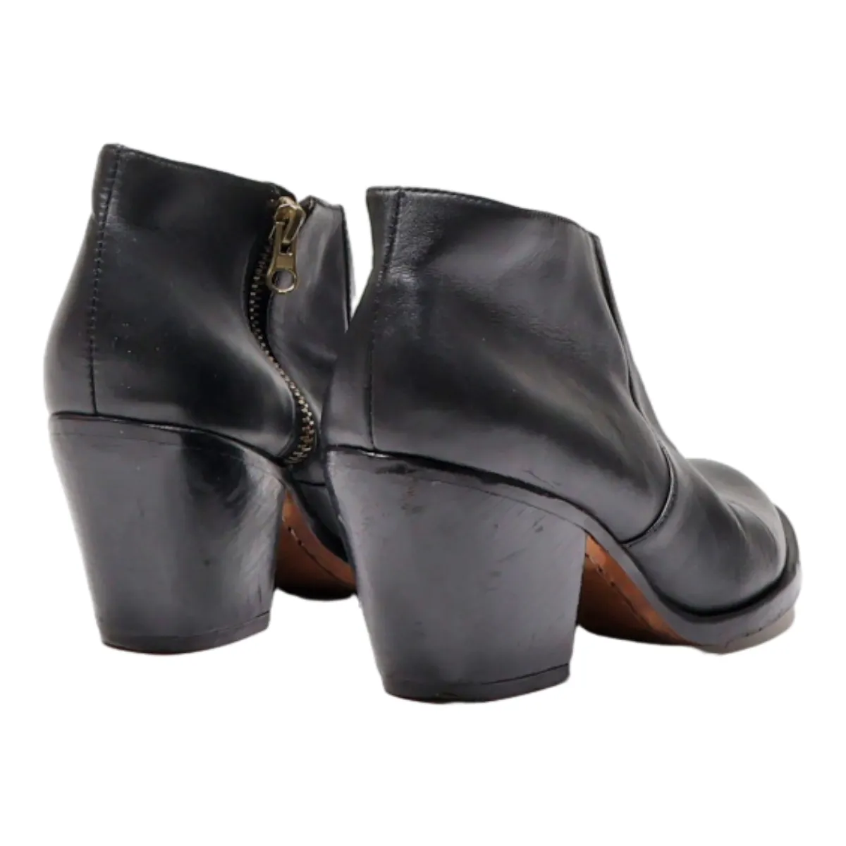 INCA Ankle Boots Black Leather Womens UK 4