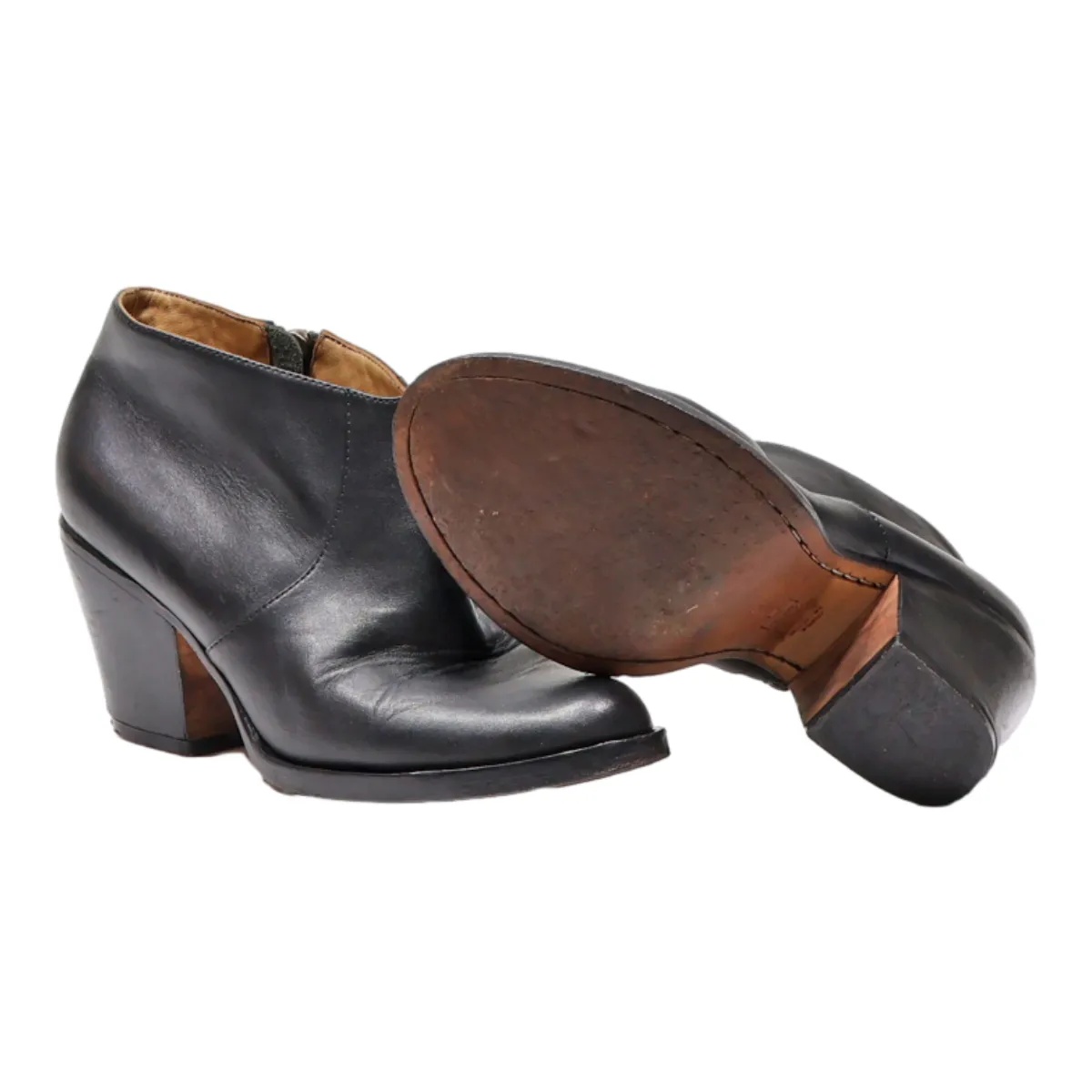 INCA Ankle Boots Black Leather Womens UK 4
