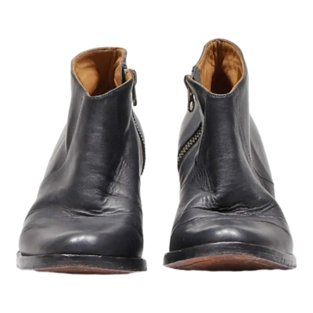 INCA Ankle Boots Black Leather Womens UK 4