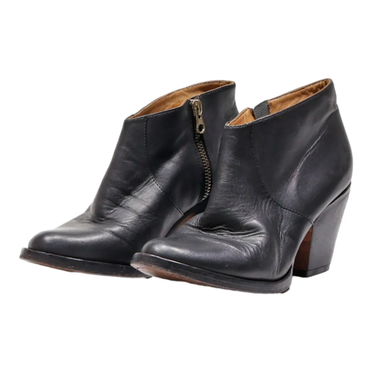 INCA Ankle Boots Black Leather Womens UK 4