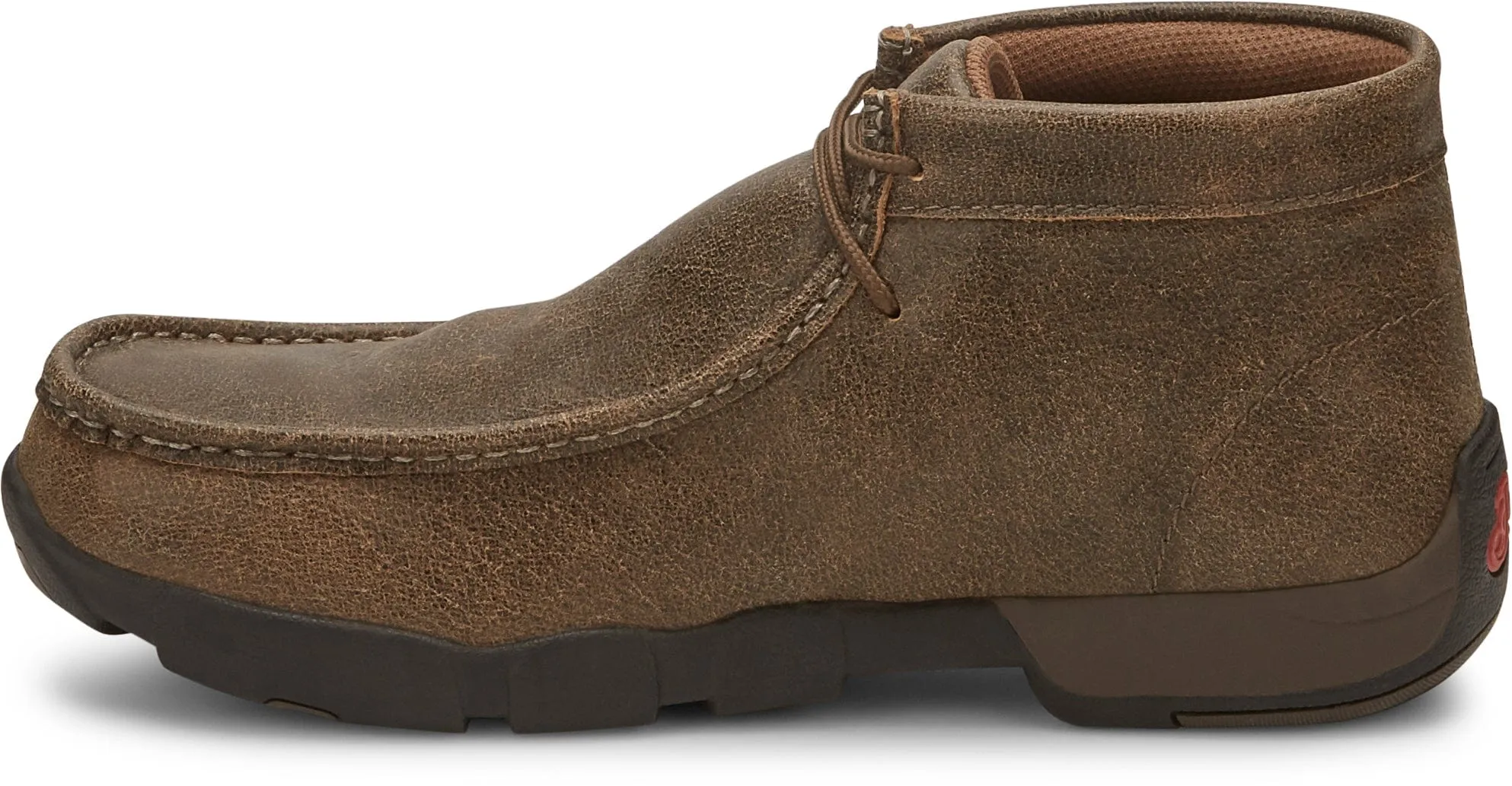 Justin Men's Cappie Distressed Tan Bomber Driving Moc Steel Toe Work Shoe 237