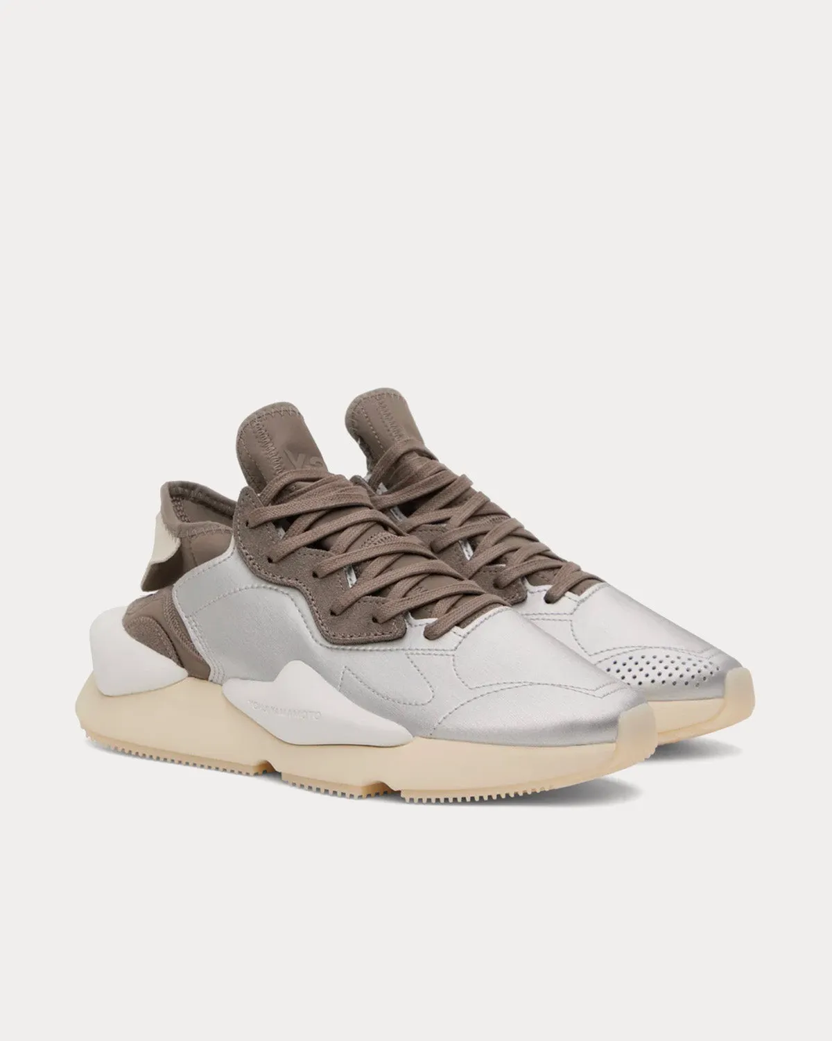 Kaiwa Silver Metallic / Cream White / Core White Low Top Sneakers