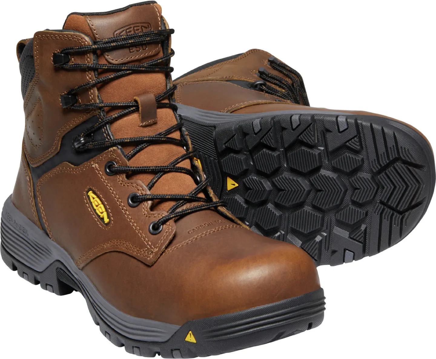 'Keen Utility' Men's 6" Chicago ESD Carbon Toe - Tobacco / Black