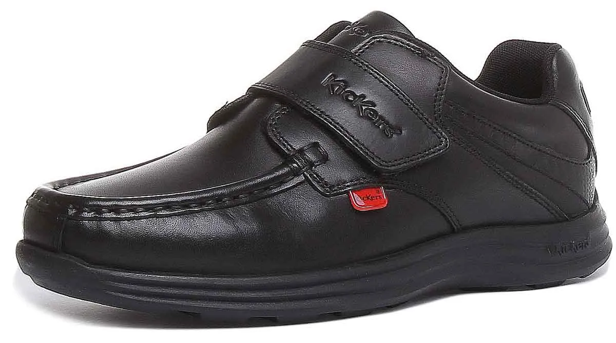 Kickers Reasan Velcro Strap In Black in Teen UK Size 3 - 6