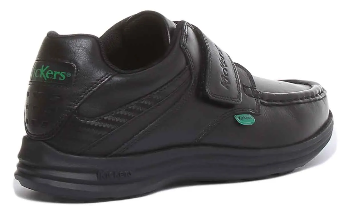 Kickers Reasan Velcro Strap In Black in Teen UK Size 3 - 6