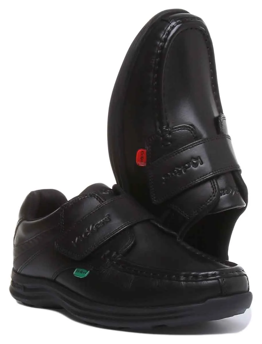 Kickers Reasan Velcro Strap In Black in Teen UK Size 3 - 6