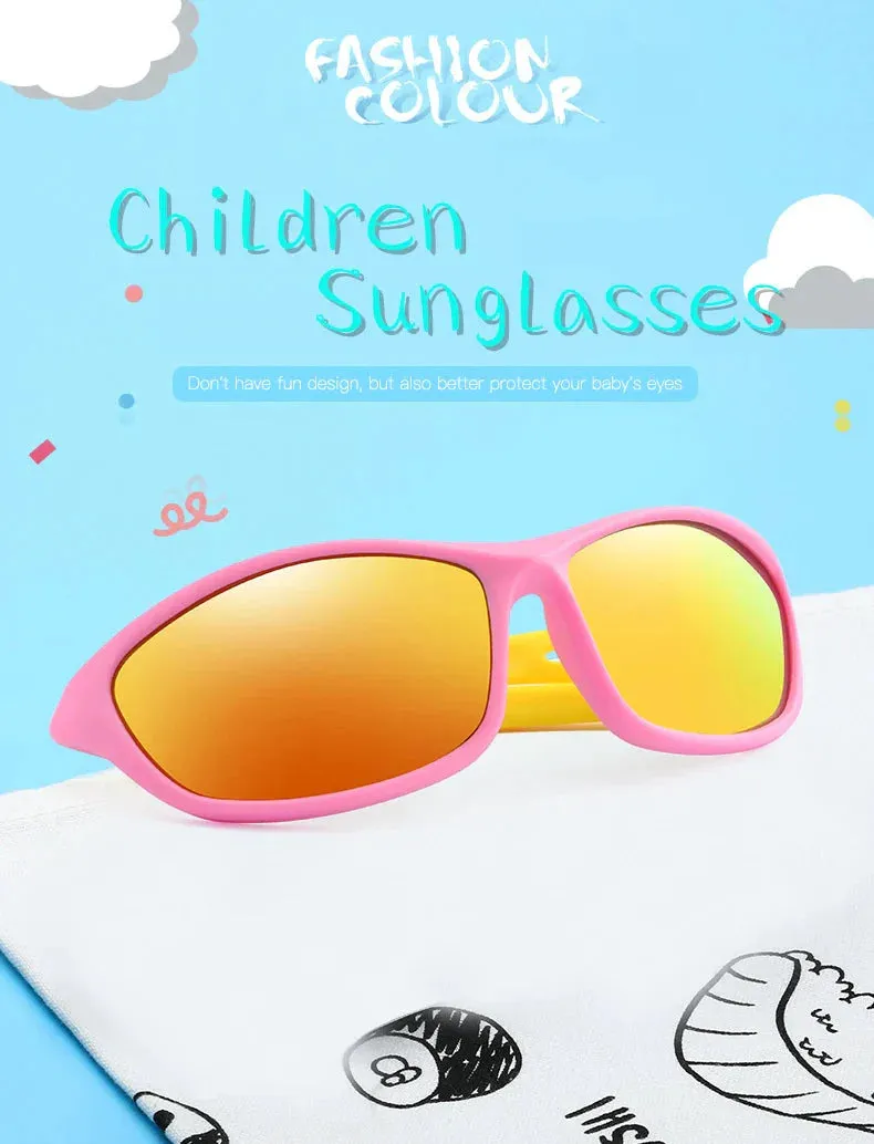 Kids Sport Style Polarized UV400 Mirror Outdoor Sunglasses with Rope