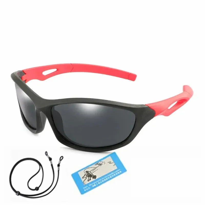 Kids Sport Style Polarized UV400 Mirror Outdoor Sunglasses with Rope