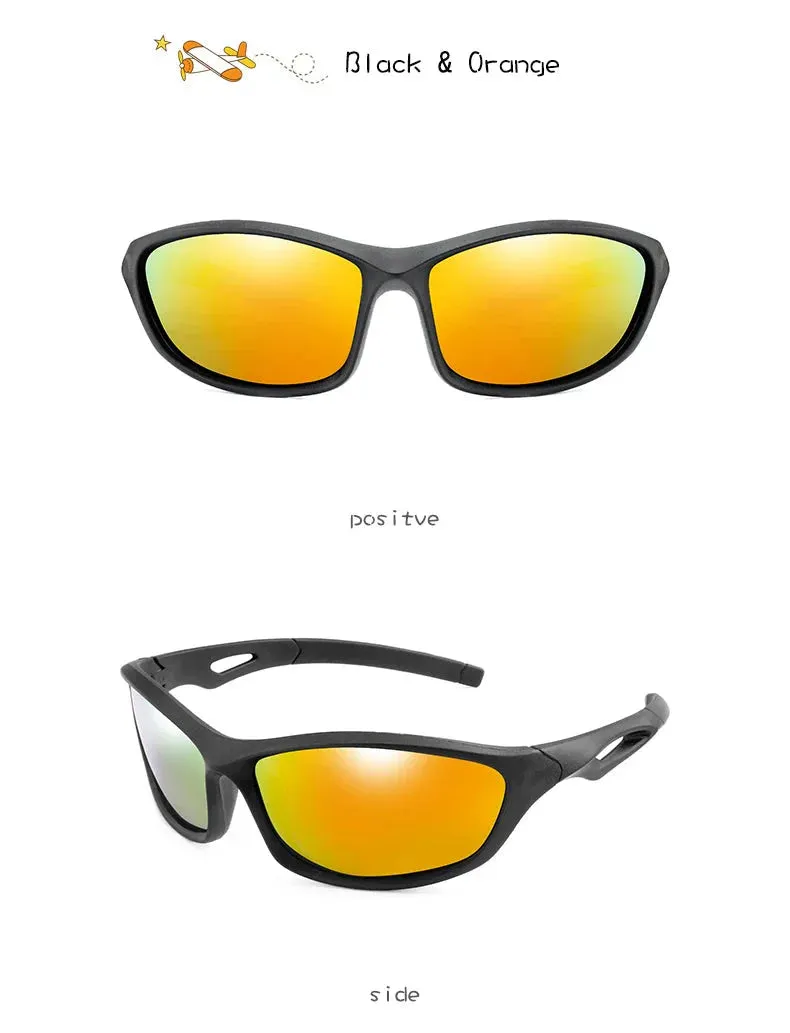 Kids Sport Style Polarized UV400 Mirror Outdoor Sunglasses with Rope