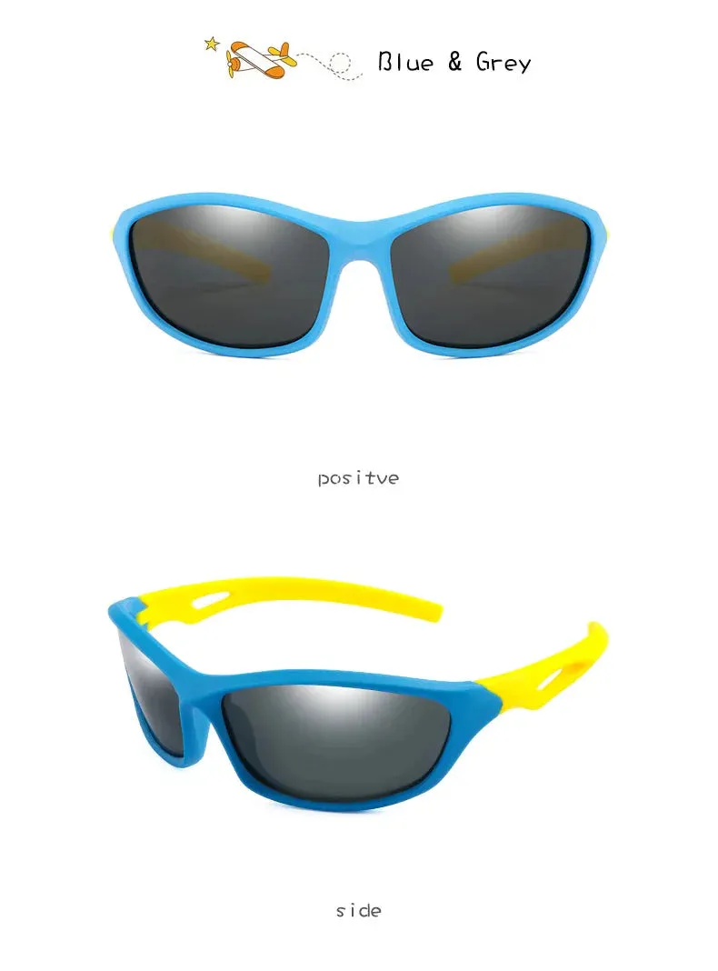 Kids Sport Style Polarized UV400 Mirror Outdoor Sunglasses with Rope