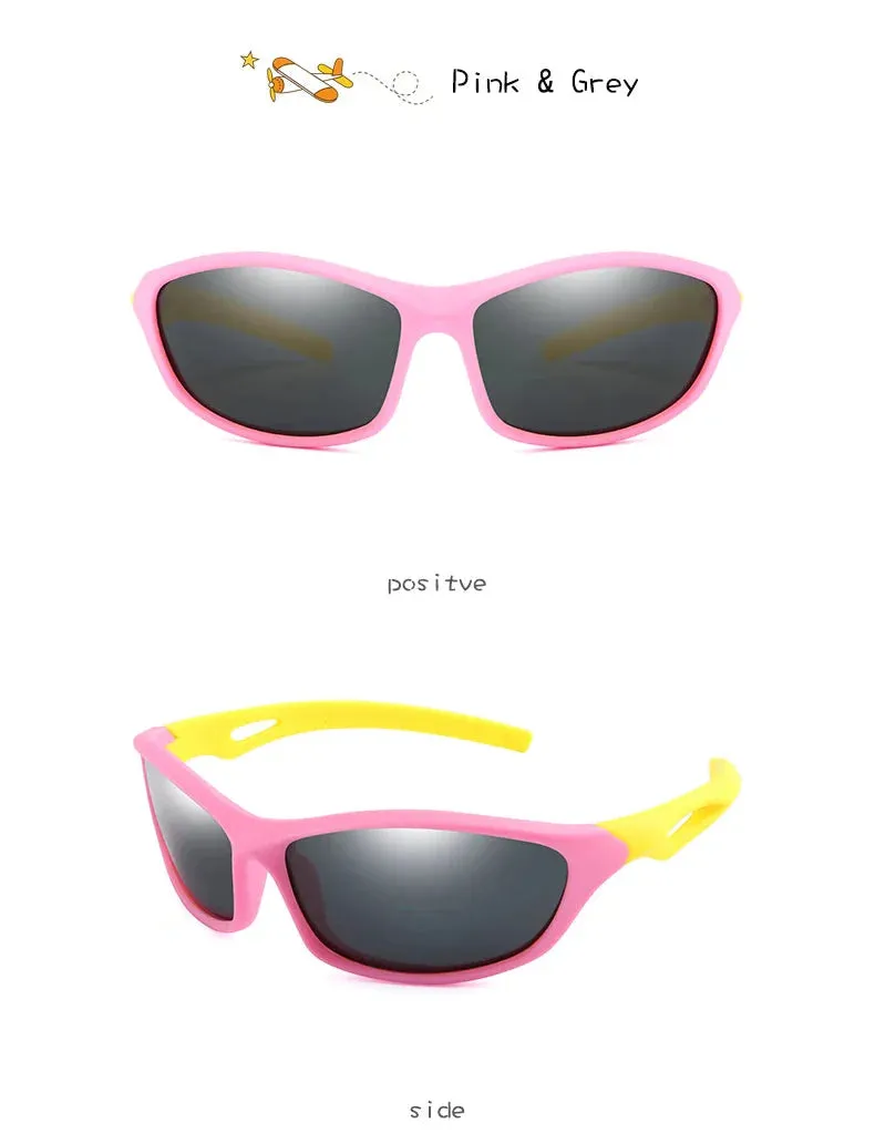 Kids Sport Style Polarized UV400 Mirror Outdoor Sunglasses with Rope