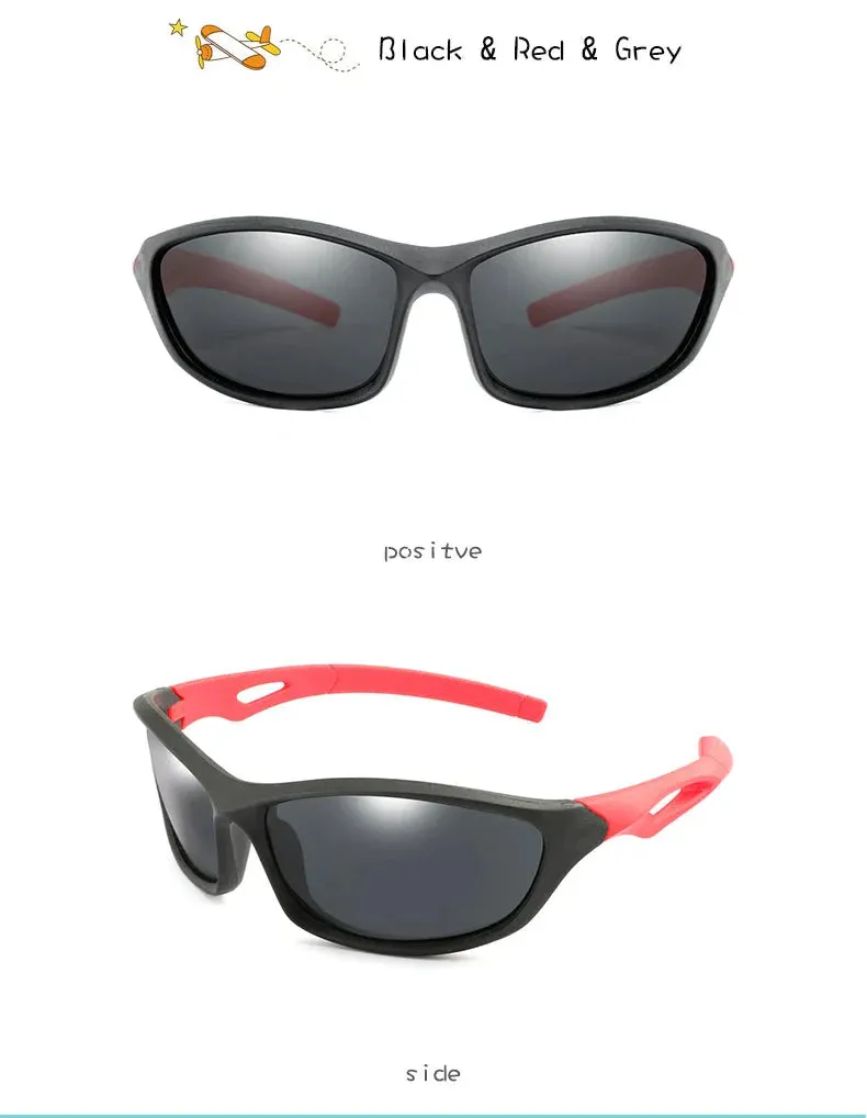 Kids Sport Style Polarized UV400 Mirror Outdoor Sunglasses with Rope