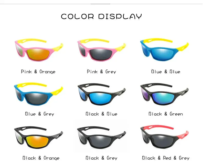 Kids Sport Style Polarized UV400 Mirror Outdoor Sunglasses with Rope