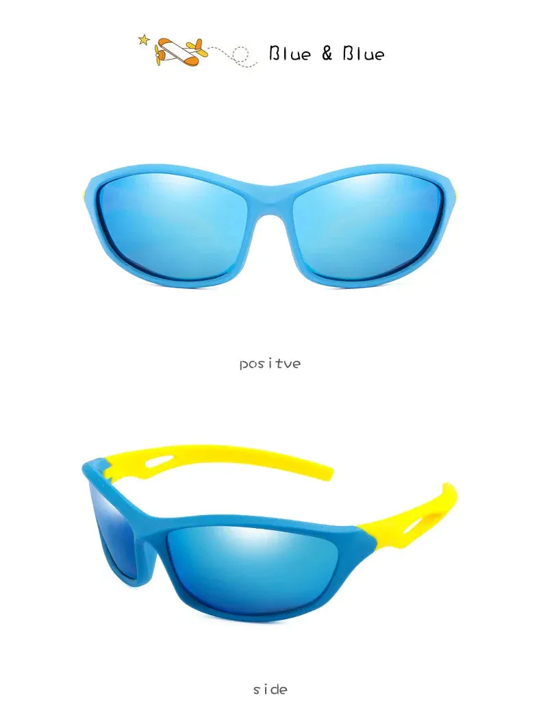 Kids Sport Style Polarized UV400 Mirror Outdoor Sunglasses with Rope