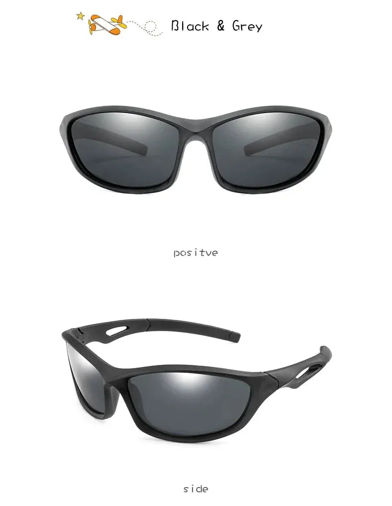 Kids Sport Style Polarized UV400 Mirror Outdoor Sunglasses with Rope