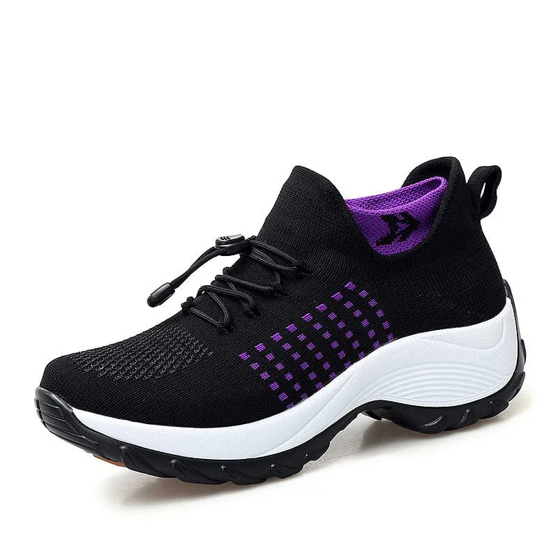 Lace Up Sock Walking Shoes