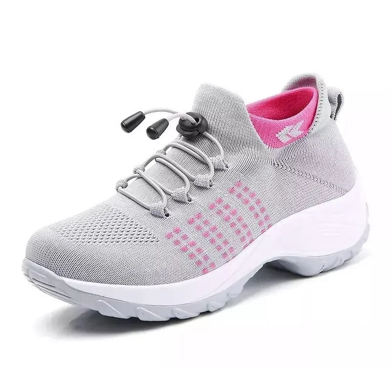 Lace Up Sock Walking Shoes