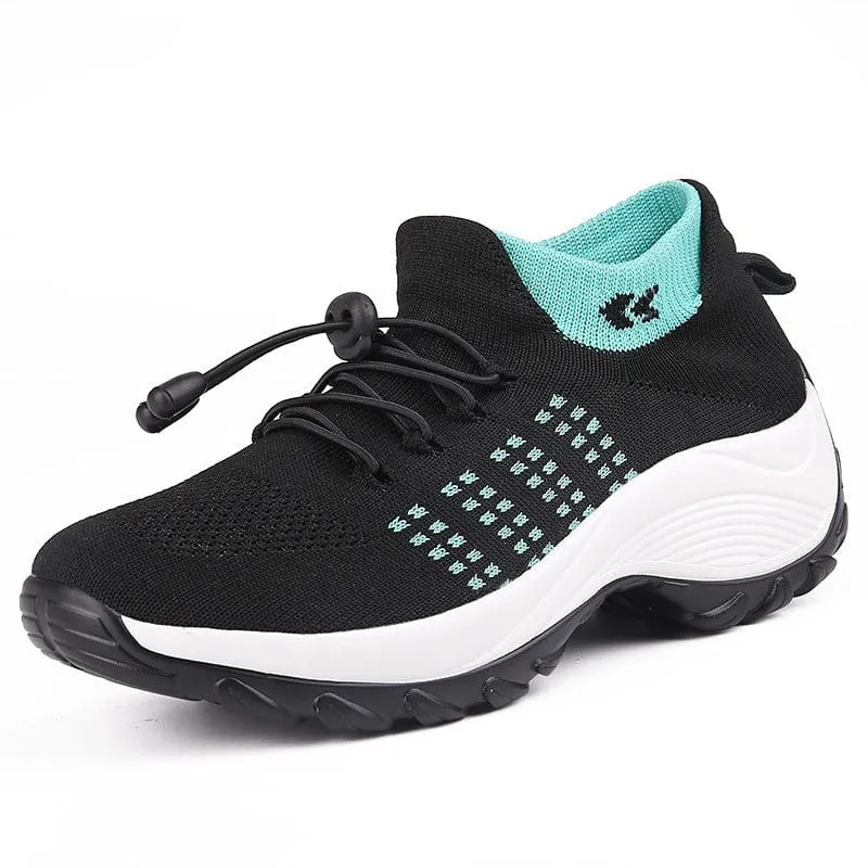 Lace Up Sock Walking Shoes