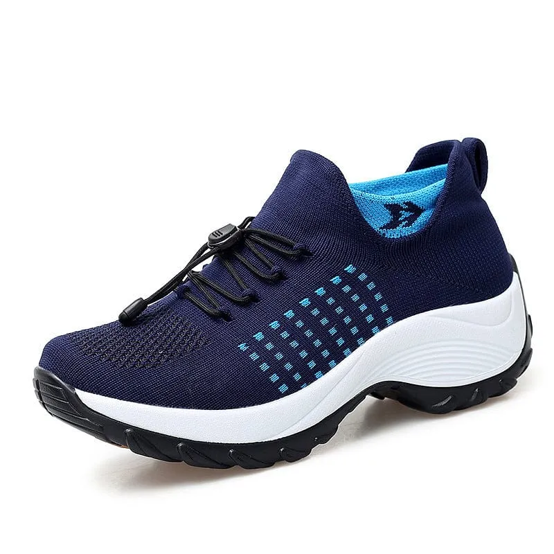 Lace Up Sock Walking Shoes