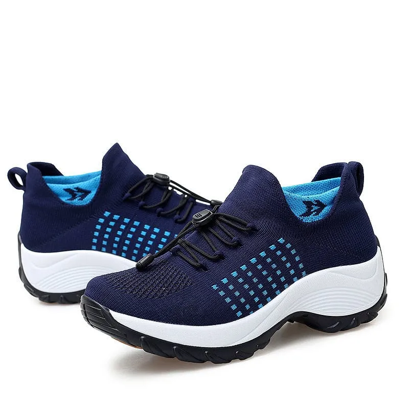 Lace Up Sock Walking Shoes