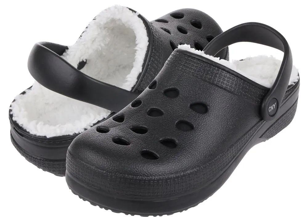 Ladies Injected EVA Clogs with Faux Berber Lining