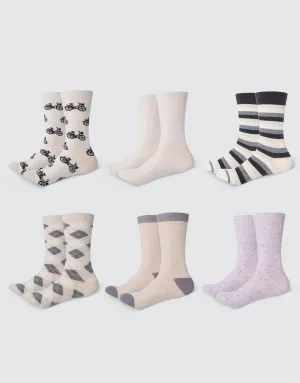 Lady Touch Crew Socks 6 Pack