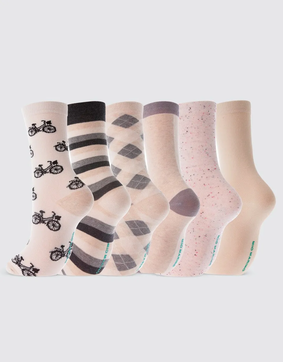 Lady Touch Crew Socks 6 Pack