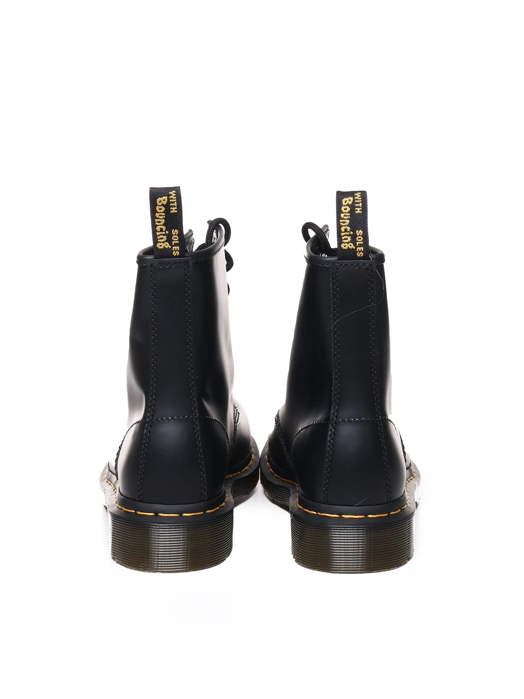 Leather Round Tip Lace-Up Boots