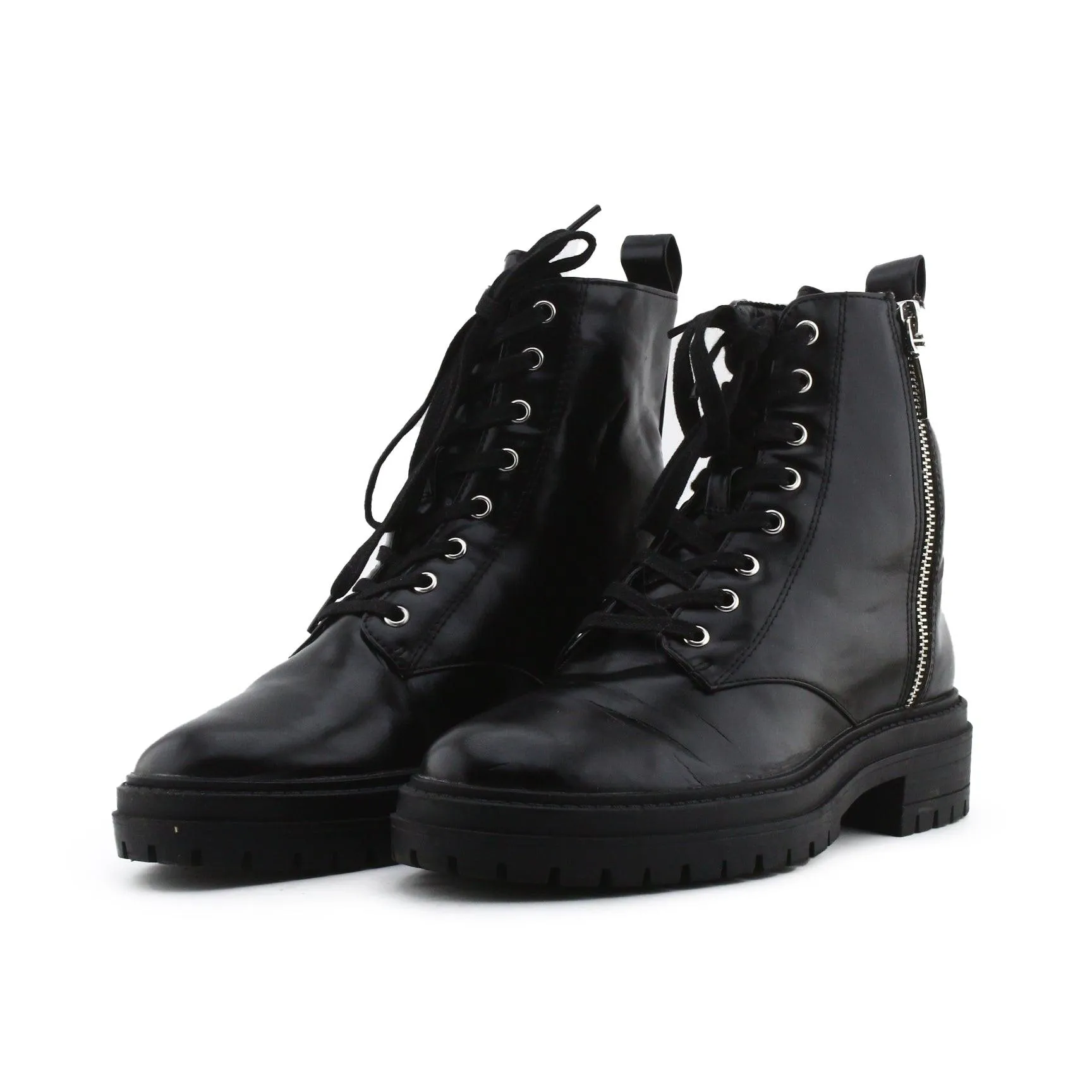 Lefties Zipper Laces Chelsea Ankle Boots | 100% Authentic Leather