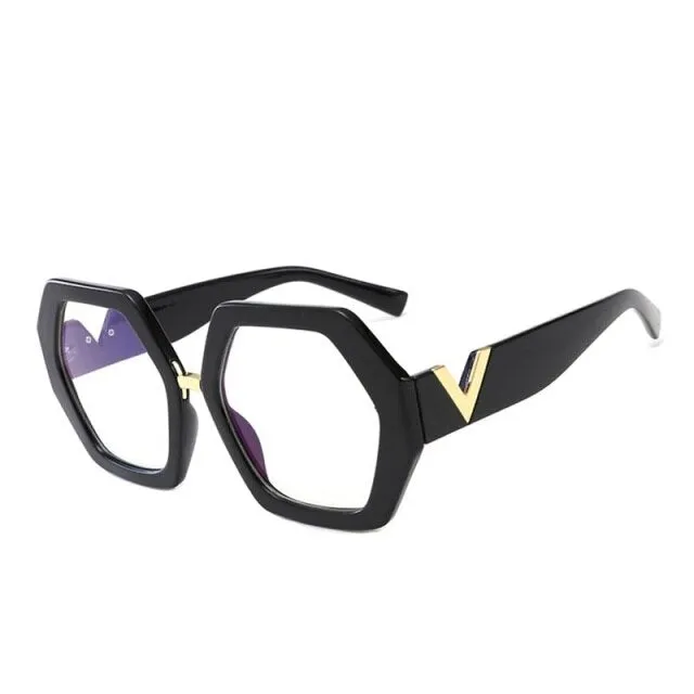 Leopard Fashion Women's Polygon Clear Glasses Reading Eyeglasses