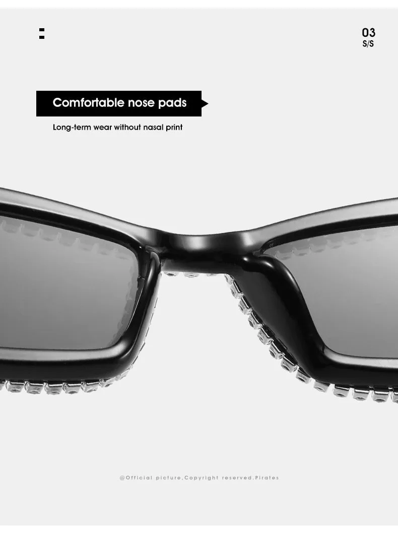 Luxury Crystal Diamond Cat Eyes Anti-reflective Sunglasses for Women