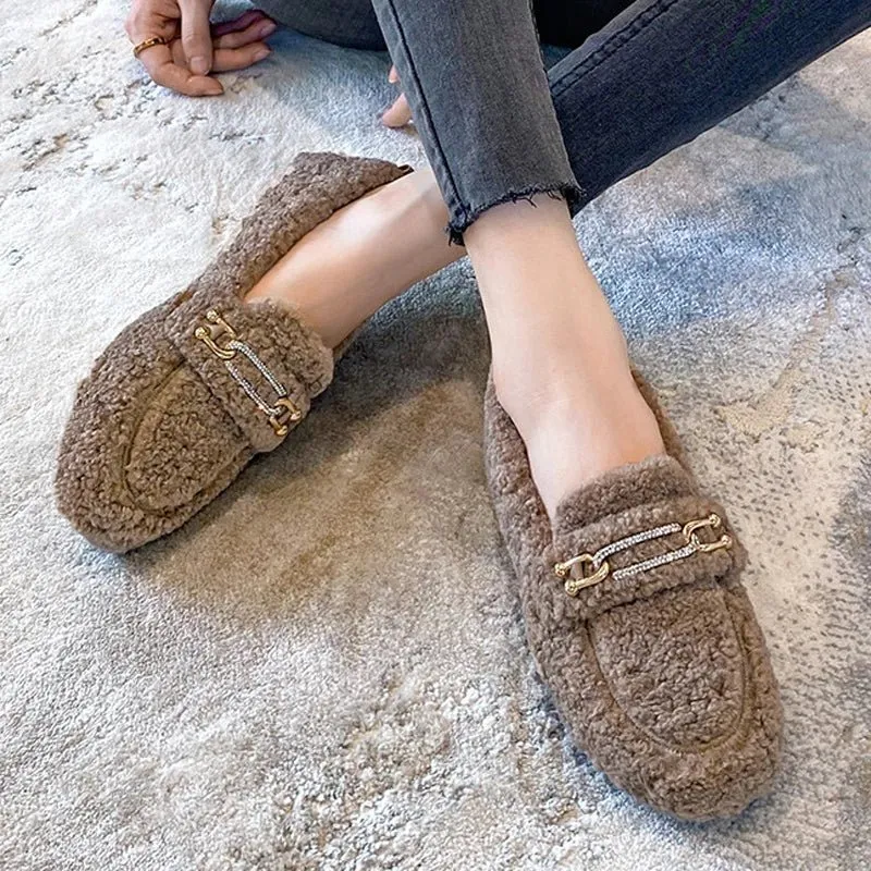 Luxury Lambswool Women's Loafers