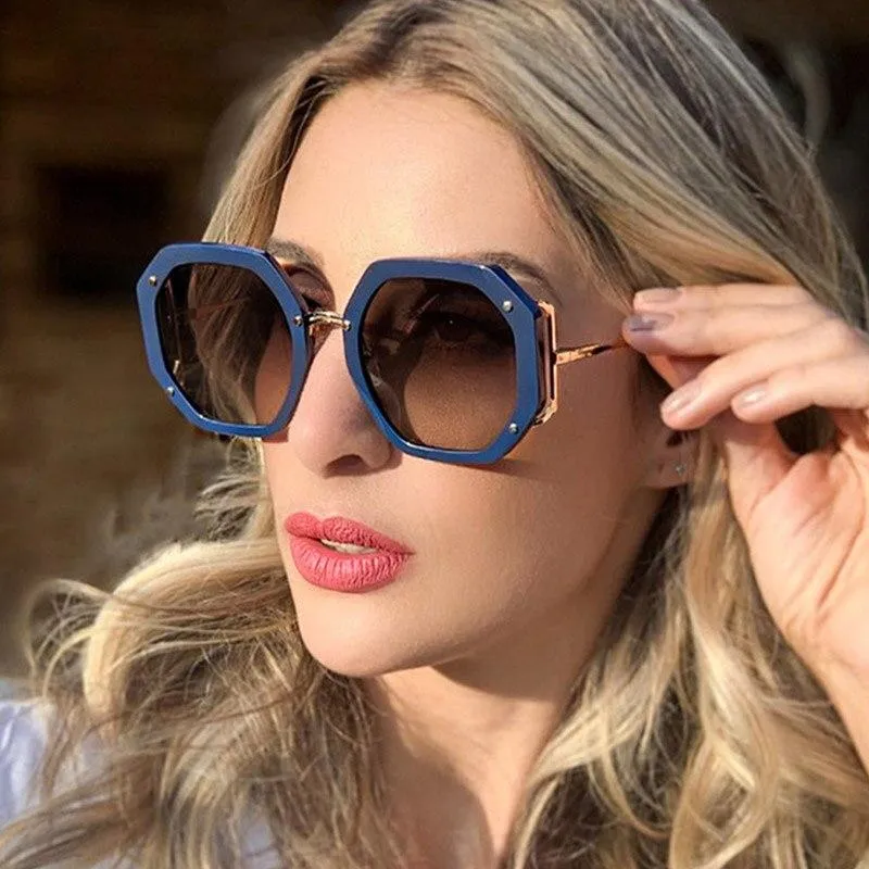 Luxury Retro Square Style Women's Gradient UV400 Sunglasses Eyewear