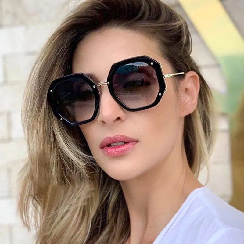 Luxury Retro Square Style Women's Gradient UV400 Sunglasses Eyewear
